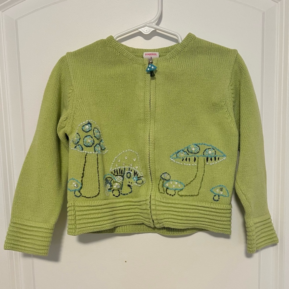 VNTG Y2K Gymboree Cottagecore Mushroom Print Cardigan